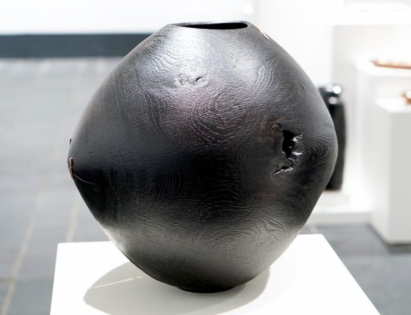 Graham Davey ‘Trink III’, Blackened oak vessel with copper detail, 34 x 36 x 30cm, £950 Graham Davey ‘Trink III’, Blackened oak vessel with copper detail, 34 x 36 x 30cm, £950