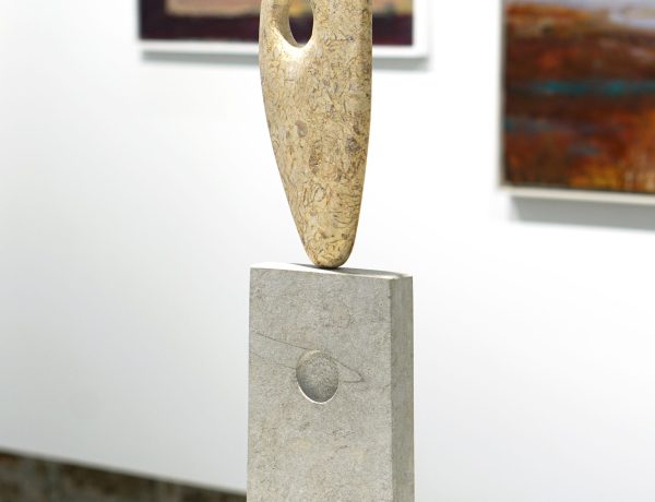 Richard Holliday ‘Oculus 5’, Ancaster limestone with sandstone base, 59 x 26 x 13.5cm, £850