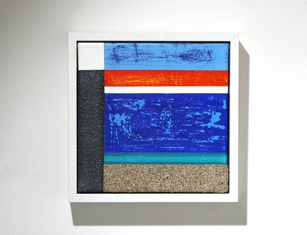 Shelley Thornton ‘Wharf 3’, Acrylic, sand, beeswax and resin on canvas, 30 x 30cm, £375
