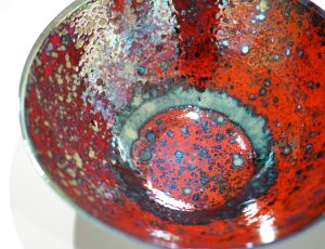 Sutton Taylor ‘Red Bowl’, Ceramic, 14 x 32cm, SOLD 