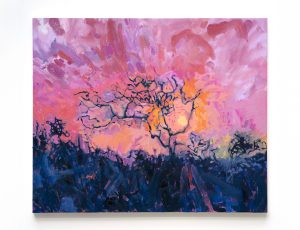 Sophie Fraser ‘Ruby Sunset, Towards Madron’, Oil, oil pastel & graphite on canvas, 107 x 127cm (framed), £3,500