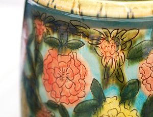 Debbie Prosser ‘Camellias barrel seat’, Ceramic, 40 x 28cm, £420