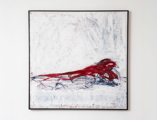Fiona Allen ‘Consumed’, Acrylic, oil & emulsion on canvas, 80 x 80cm, 2025. Photo Will Slater