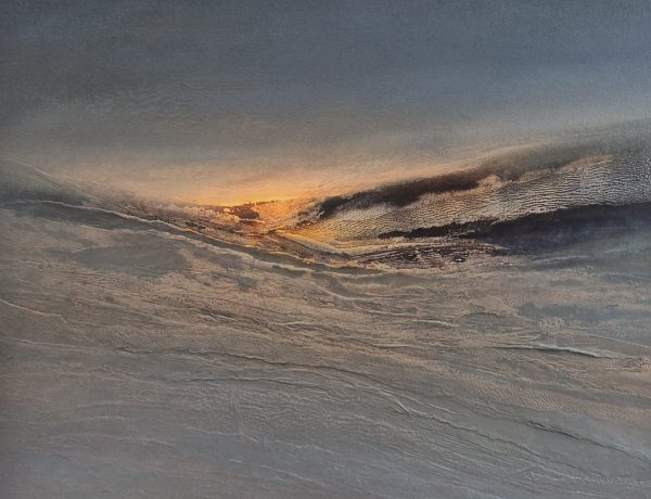 Jenny Woodhouse 'Evening Flight', Mixed media with oil on canvas, 64 x 64cm, £1,495
