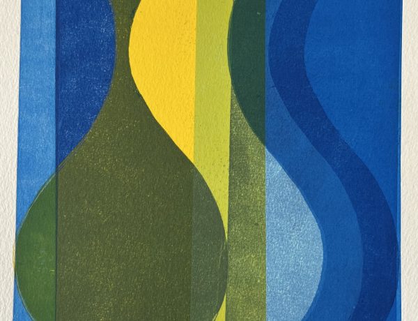 Mary Crockett 'Blue, Green, Yellow', 42 x 42cm, £325