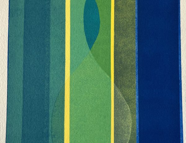 Mary Crockett 'Yellow, Green, Blue', 42 x 42cm, £325