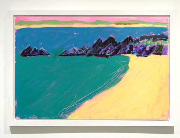 Simon Pipkin 'Porthgwidden Rocks', mixed media on board, 45 x 65cm, £400