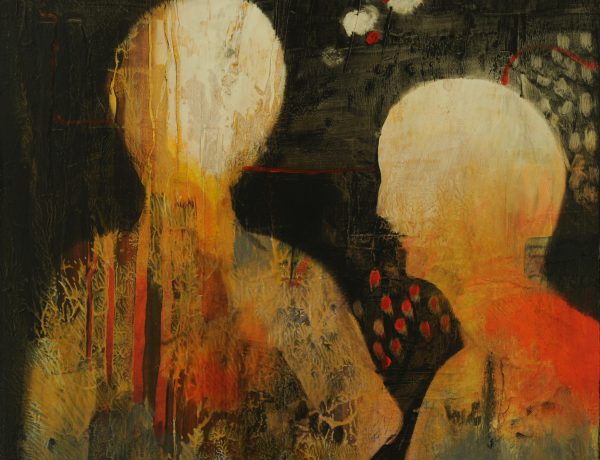 Sue Davis 'Lightheaded', Mixed media on board, 53 x 53cm, £550