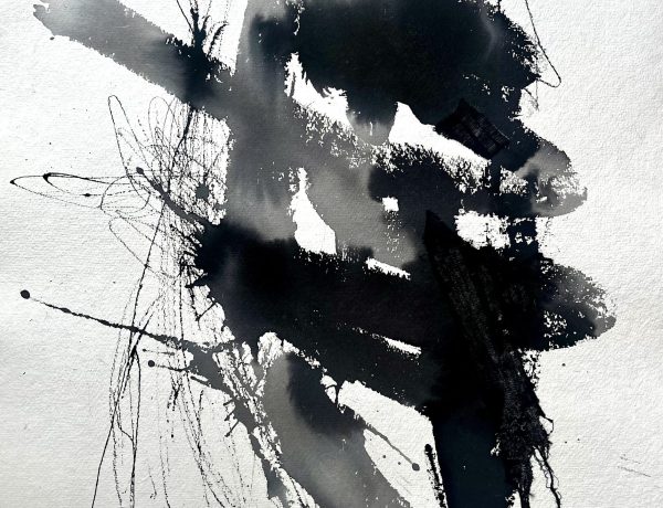 Imogen Rorke, Ink, cotton thread and linen on cotton rag paper Imogen Rorke, Ink, cotton thread and linen on cotton rag paper
