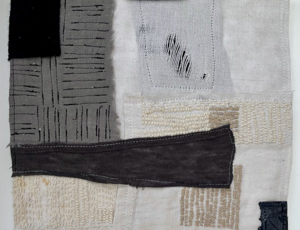 Imogen Rorke, Linen, oil and cotton thread on canvas Imogen Rorke, Linen, oil and cotton thread on canvas