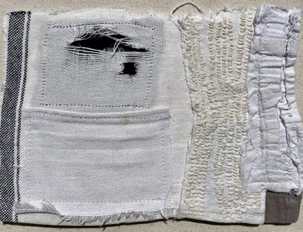 Imogen Rorke, Linen, oil and cotton thread on canvas Imogen Rorke, Linen, oil and cotton thread on canvas